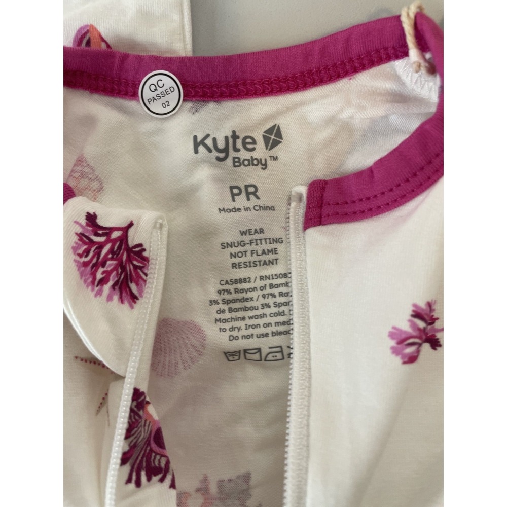 NWT Kyte Baby Raspberry Shell Zip‎ Footie Snug Fitting Raspberry Shell One Piece - Picture 3 of 6
